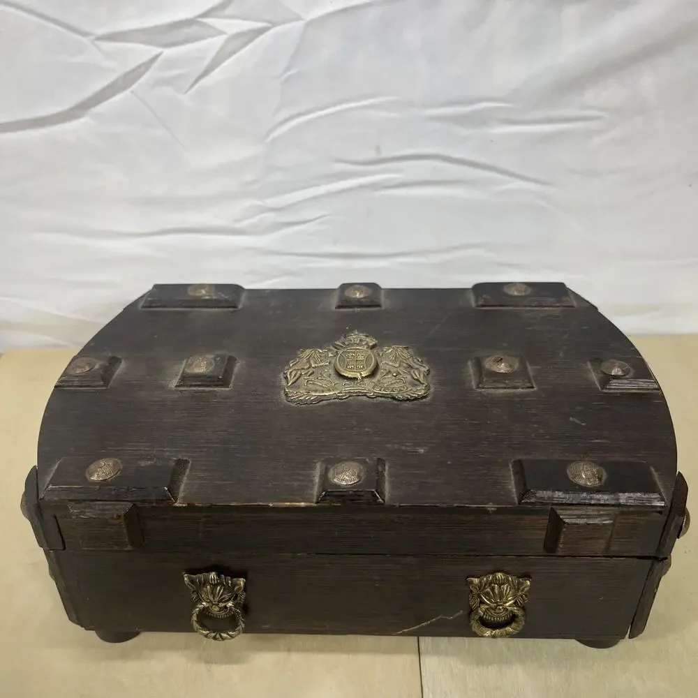 Vintage S. Sper Bijou Valet Jewelry Box Wooden Red Interior